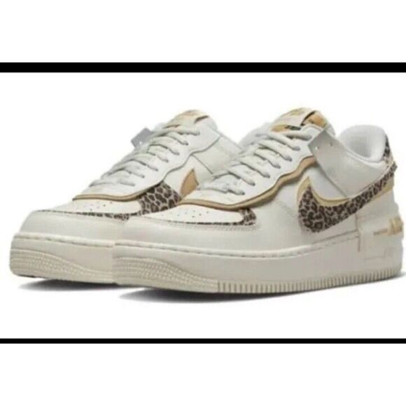 Nike CI0919-120 Air Force 1 Shadow Women's Size 11.5 Casual Shoe White Leopard - Picture 5 of 5